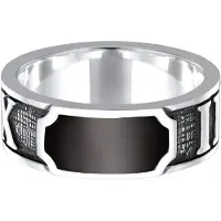 KUZZOI Bague 'Zahlen' noir / argent