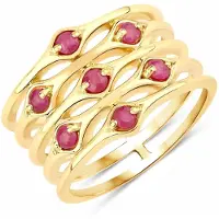 Rafaela Donata Bague jaune d'or / rouge