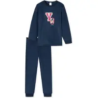 Schiesser Pyjama ' Cat Zoe Fleece ' bleu foncé