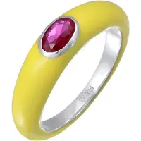Elli Bague jaune / rose foncé / argent