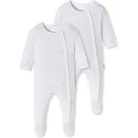 Schiesser Barboteuse / body ' Original Classics ' gris / blanc
