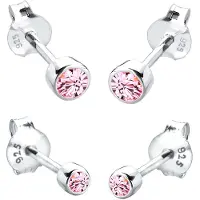 Elli Boucles d'oreilles rose / argent