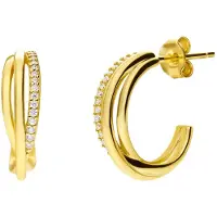 Lucardi Boucles d'oreilles 'Klassisch' or / transparent