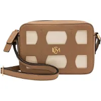 L.credi Sac à bandoulière 'Maja' crème / marron / or