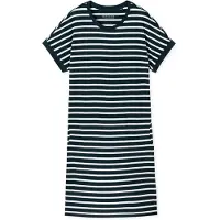 Schiesser Chemise de nuit 'Casual Essentials' bleu nuit / blanc