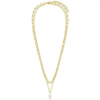 Lucardi Chaîne 'Essentials' or / blanc perle