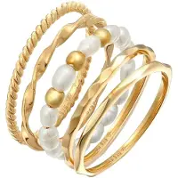 Elli Bague or / blanc perle