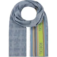 Roeckl Foulard 'COTTON STRIPES' camel / saphir / brun foncé / pomme