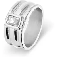 Lucardi Bague 'Klassisch Chic' argent / transparent