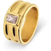 Lucardi Bague 'Klassisch Chic' or / transparent