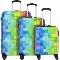 Nowi Ensemble de bagages 'Santa Cruz' bleu / azur / jaune citron / citron vert / orange clair