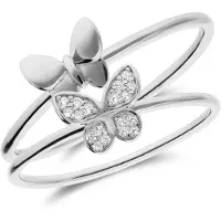 Lucardi Bague 'Klassisch' argent / blanc