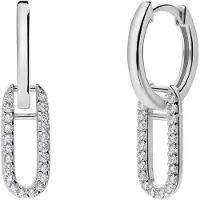 Lucardi Boucles d'oreilles 'Minimalistisch' argent / transparent