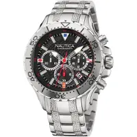 Nautica Montre à affichage analogique noir / argent