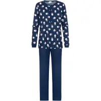 Mey Pyjama beige / bleu foncé / blanc