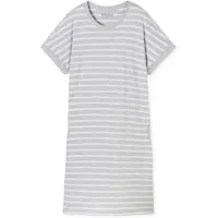 Schiesser Chemise de nuit 'Essentials' gris chiné / blanc