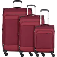 D&N Ensemble de bagages 'Travel Line 9504' rouge foncé