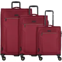 D&N Ensemble de bagages 'Travel Line' rouge foncé