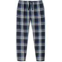 Schiesser Pantalon de pyjama 'Mix+Relax' bleu foncé / blanc