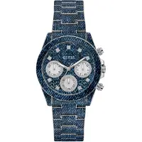 GUESS Montre à affichage analogique 'Indigo' marine / blanc