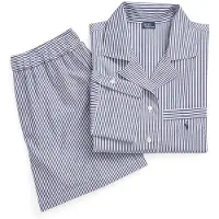 Ralph Lauren Pyjama ' Crop & Boxer Set ' bleu / blanc