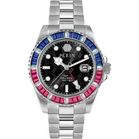 Philipp Plein Montre à affichage analogique bleu roi / rose / noir / argent