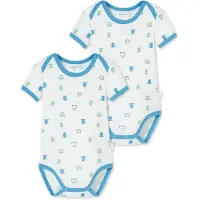 Schiesser Barboteuse / body ' Baby Love Natural ' bleu / blanc
