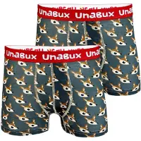 Unabux Boxers ' BLACK WHITE RABBIT ' marron