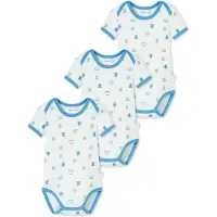 Schiesser Barboteuse / body ' Baby Love Natural ' bleu / blanc