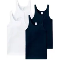 Schiesser Maillot de corps noir / blanc