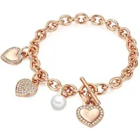 Lulu & Jane Bracelet or rose / blanc perle