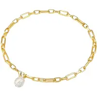 Lulu & Jane Chaîne jaune d'or / blanc perle