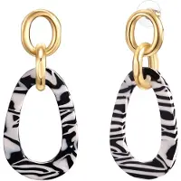 Lulu & Jane Boucles d'oreilles jaune d'or / noir / blanc