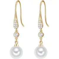 Lulu & Jane Boucles d'oreilles jaune d'or / blanc / blanc perle
