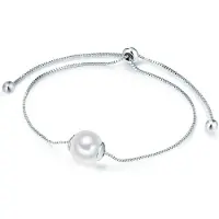 Lulu & Jane Bracelet argent / blanc perle