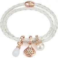 Lulu & Jane Bracelet or rose / blanc / blanc perle