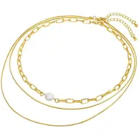 Lulu & Jane Chaîne jaune d'or / blanc perle