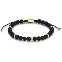 Männerglanz Bracelet or / noir