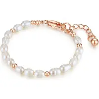 Lulu & Jane Bracelet or rose / blanc