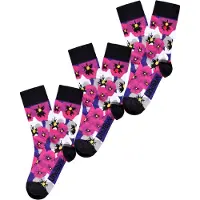 Unabux Chaussettes ' GRUMBLE IN THE JUNGLE ' rose / noir / blanc