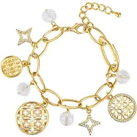 Lulu & Jane Bracelet or / transparent