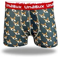 Unabux Boxers ' BLACK WHITE RABBIT ' marron / gris