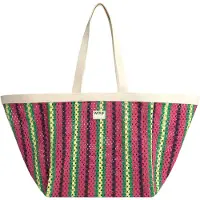 Wouf Cabas beige clair / vert / rose / noir