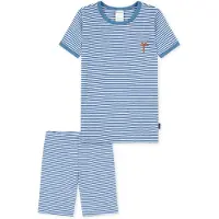 Schiesser Pyjama ' Natural Cotton ' bleu / blanc