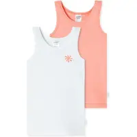 Schiesser Maillot de corps ' Fine Rib ' abricot / blanc