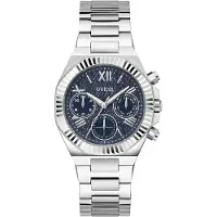GUESS Montre à affichage analogique 'Equality' bleu marine / argent