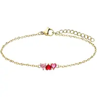 Lucardi Bracelet or / rose / rouge