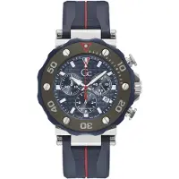 Gc Montre à affichage analogique 'DiverCode Chrono' bleu marine / marron / rouge / argent