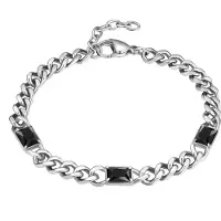 True Rebels Bracelet noir / argent