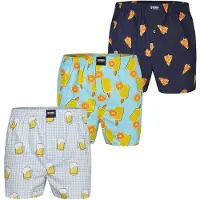 Happy Shorts Boxers marine / jaune foncé / gris clair / menthe